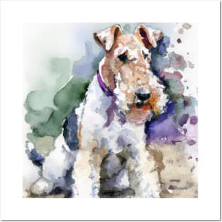 Wire Fox Terrier Watercolor - Dog Lover Gifts Posters and Art